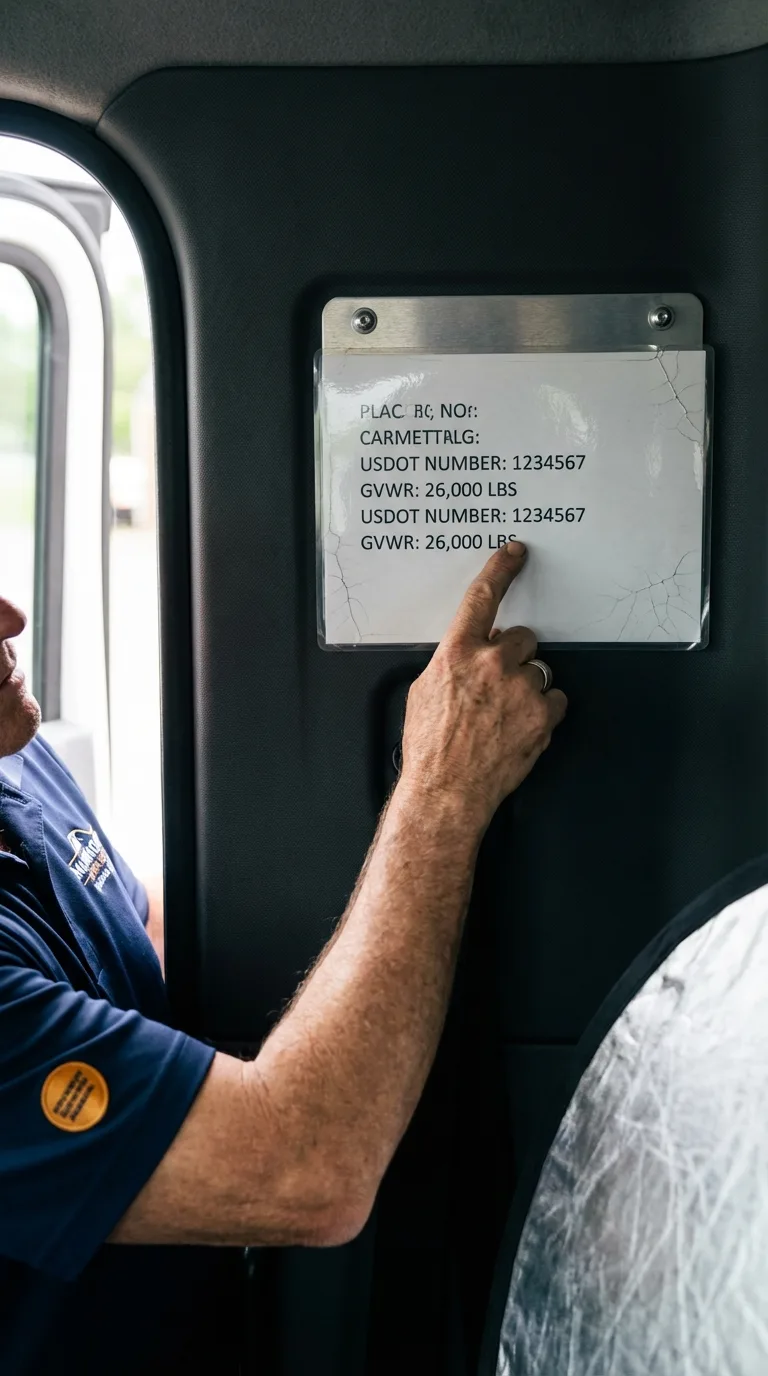 USDOT licensing placard verification in Pennington